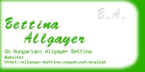 bettina allgayer business card